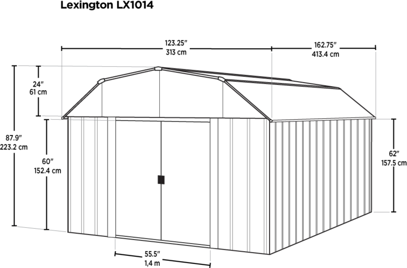 Arrow 10 ft x 14 ft Lexington Galvanized Steel Storage Shed