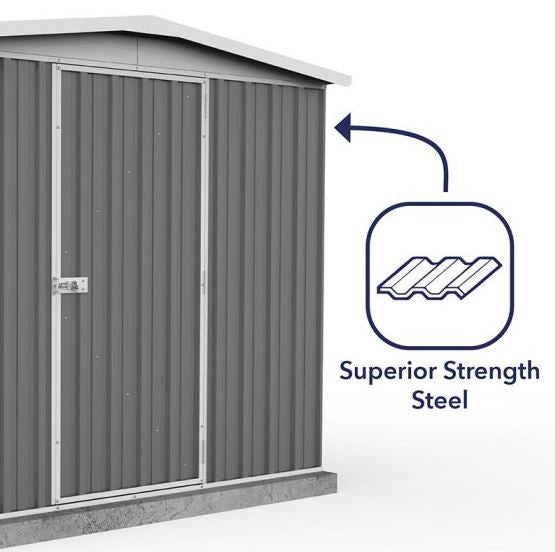 7'5 x 7' Absco Regent Apex Metal Shed - Grey (2.26m x 2.18m)