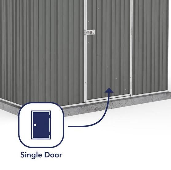 7'5 x 7' Absco Regent Apex Metal Shed - Grey (2.26m x 2.18m)